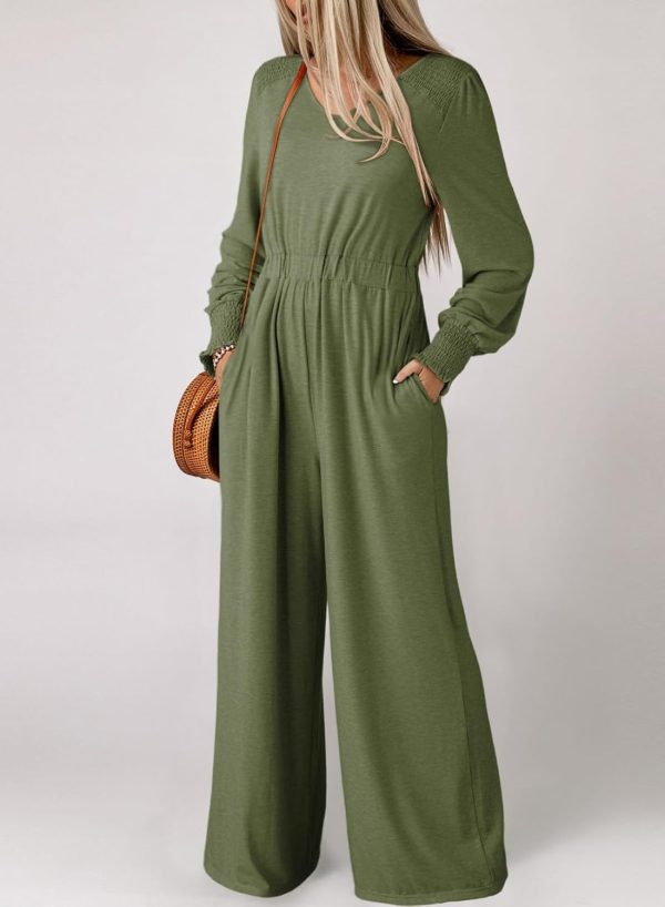 Dokotoo Lantern Long Sleeve Jumpsuit Wrapped V Neck Elegant for Womens Dressy Casual 2024 Fall One Piece Romper Outfits - Image 12