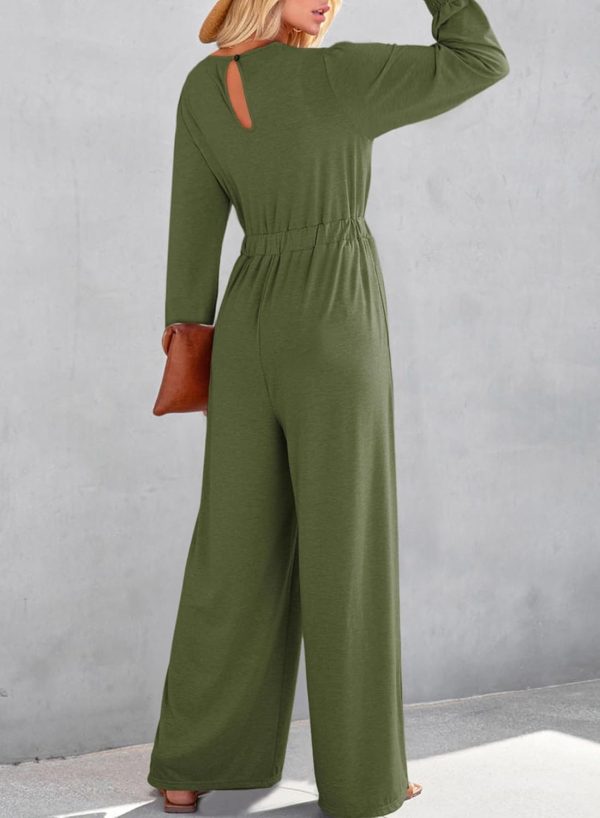 Dokotoo Lantern Long Sleeve Jumpsuit Wrapped V Neck Elegant for Womens Dressy Casual 2024 Fall One Piece Romper Outfits - Image 13