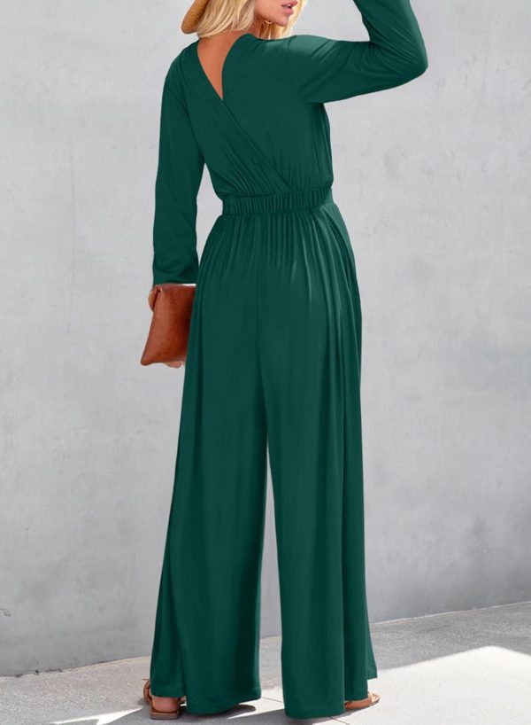 Dokotoo Lantern Long Sleeve Jumpsuit Wrapped V Neck Elegant for Womens Dressy Casual 2024 Fall One Piece Romper Outfits - Image 19