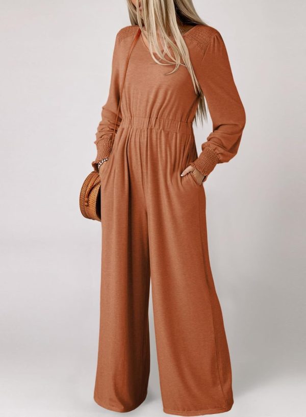 Dokotoo Lantern Long Sleeve Jumpsuit Wrapped V Neck Elegant for Womens Dressy Casual 2024 Fall One Piece Romper Outfits - Image 27