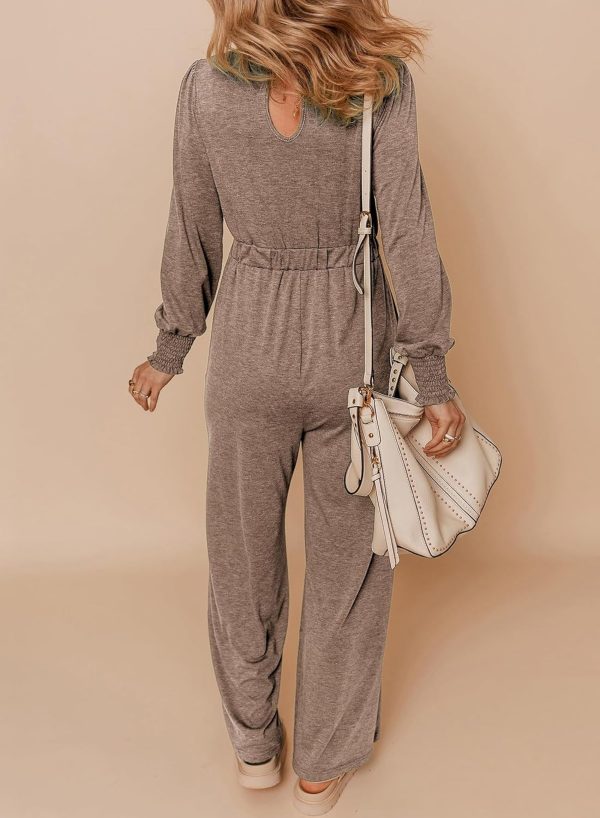 Dokotoo Lantern Long Sleeve Jumpsuit Wrapped V Neck Elegant for Womens Dressy Casual 2024 Fall One Piece Romper Outfits - Image 36