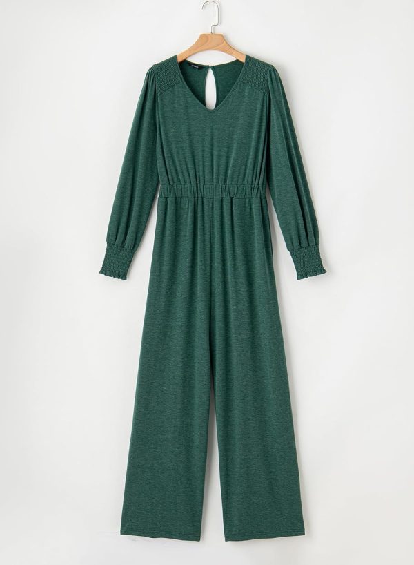 Dokotoo Lantern Long Sleeve Jumpsuit Wrapped V Neck Elegant for Womens Dressy Casual 2024 Fall One Piece Romper Outfits - Image 44
