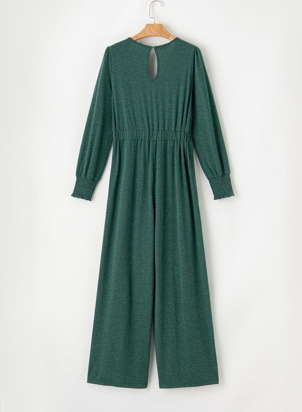 Dokotoo Lantern Long Sleeve Jumpsuit Wrapped V Neck Elegant for Womens Dressy Casual 2024 Fall One Piece Romper Outfits - Image 47