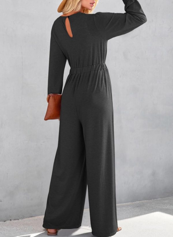 Dokotoo Lantern Long Sleeve Jumpsuit Wrapped V Neck Elegant for Womens Dressy Casual 2024 Fall One Piece Romper Outfits - Image 66