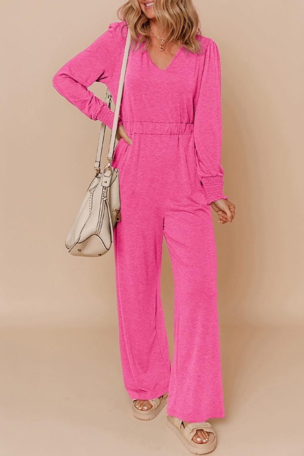 Dokotoo Lantern Long Sleeve Jumpsuit Wrapped V Neck Elegant for Womens Dressy Casual 2024 Fall One Piece Romper Outfits - Image 79