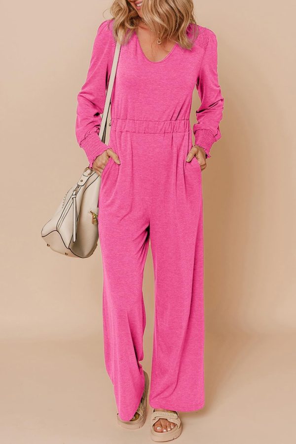 Dokotoo Lantern Long Sleeve Jumpsuit Wrapped V Neck Elegant for Womens Dressy Casual 2024 Fall One Piece Romper Outfits - Image 80