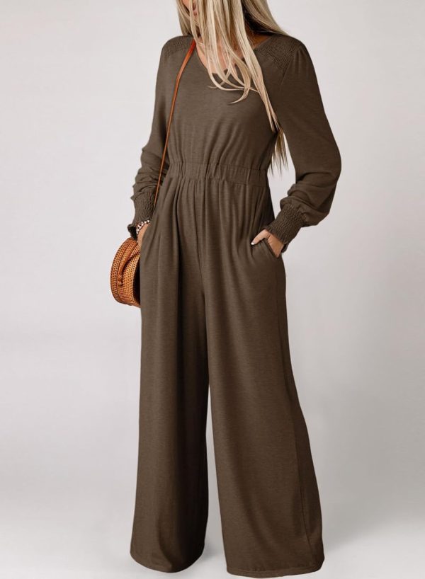 Dokotoo Lantern Long Sleeve Jumpsuit Wrapped V Neck Elegant for Womens Dressy Casual 2024 Fall One Piece Romper Outfits - Image 84