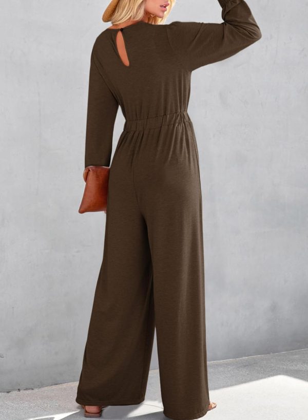 Dokotoo Lantern Long Sleeve Jumpsuit Wrapped V Neck Elegant for Womens Dressy Casual 2024 Fall One Piece Romper Outfits - Image 85