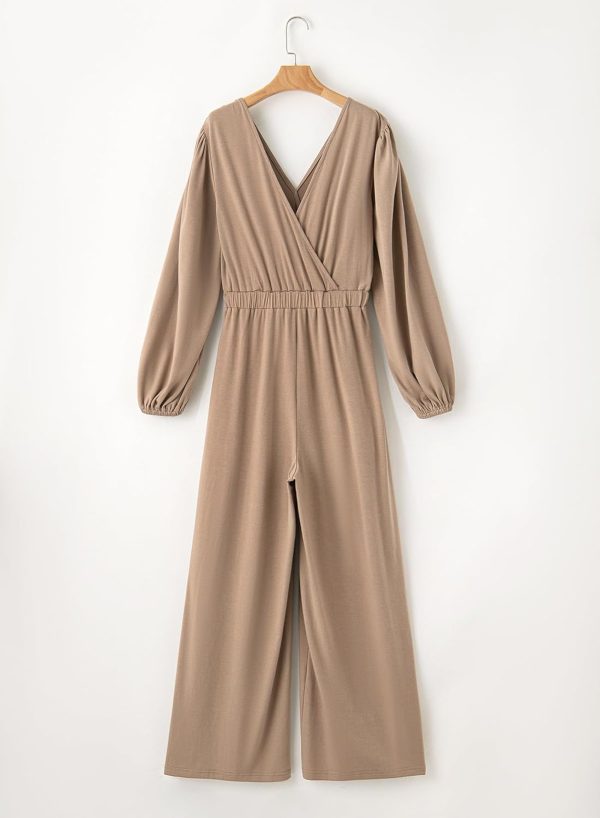 Dokotoo Lantern Long Sleeve Jumpsuit Wrapped V Neck Elegant for Womens Dressy Casual 2024 Fall One Piece Romper Outfits - Image 90
