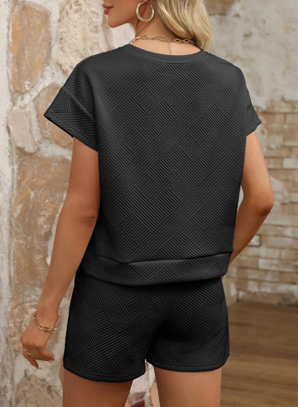 Dokotoo Women's 2 Piece Outfits Sweatsuit Casual Short Sleeve Pullover Tops and Drawstring Shorts Pants Lounge Sets - Image 33