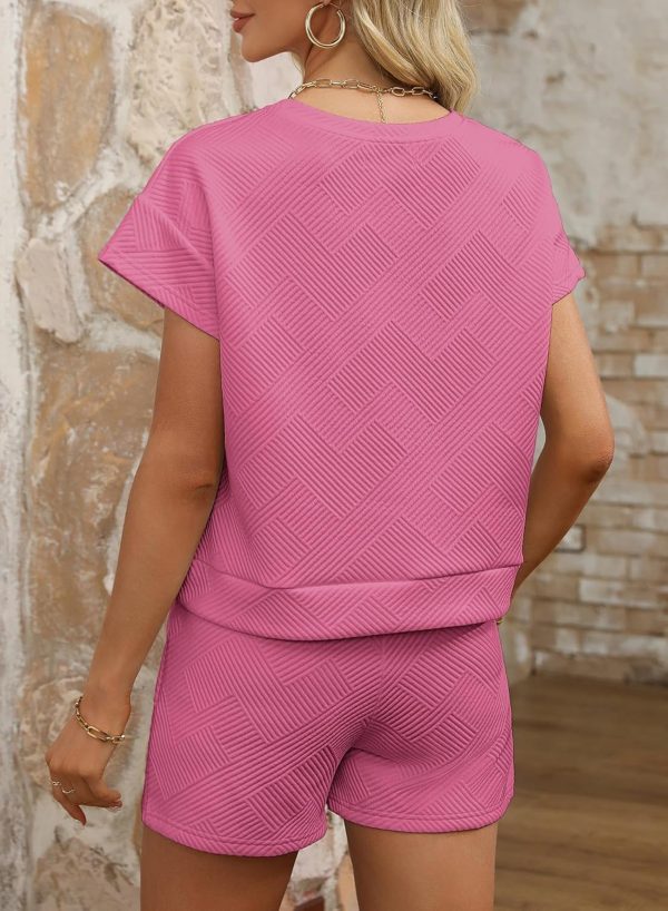 Dokotoo Women's 2 Piece Outfits Sweatsuit Casual Short Sleeve Pullover Tops and Drawstring Shorts Pants Lounge Sets - Image 53