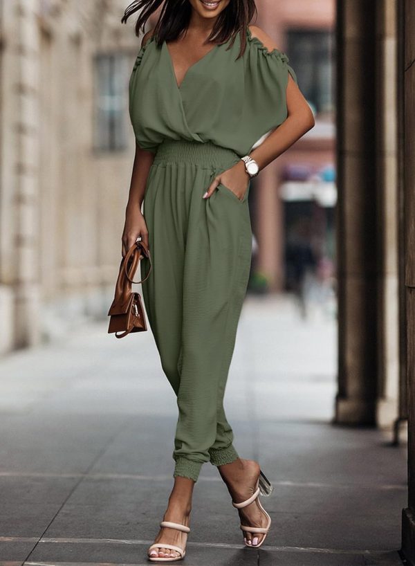 Dokotoo Jumpsuit for Womens Dressy Casual 2025 One Piece Romper Cold Shoulder Outfits for Summer - Image 28