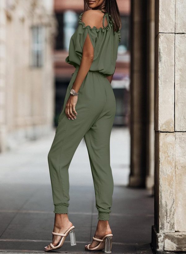 Dokotoo Jumpsuit for Womens Dressy Casual 2025 One Piece Romper Cold Shoulder Outfits for Summer - Image 29