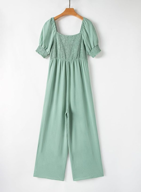 Dokotoo Jumpsuits for Women 2025 Summer Lantern Sleeves Rompers Wide Leg Casual Overalls with Pockets - Image 20