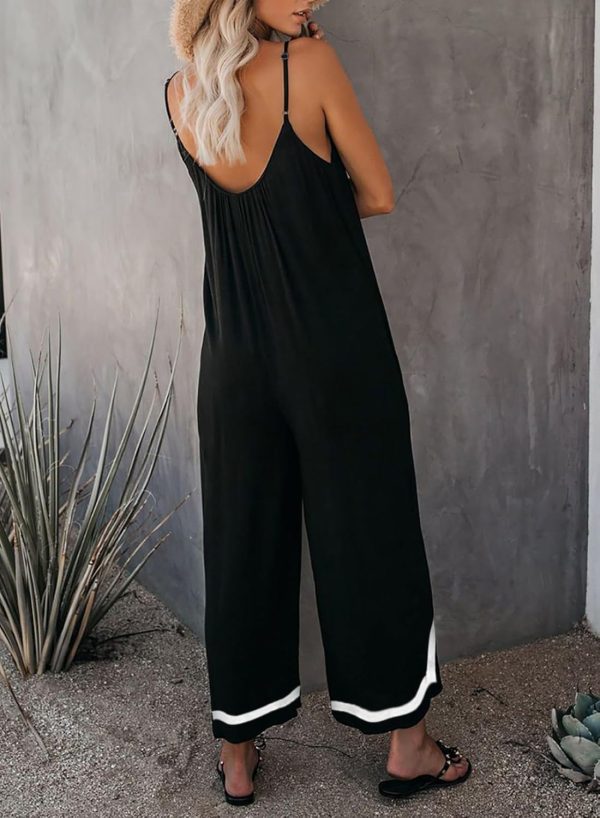Dokotoo Women's Loose Sleeveless Jumpsuits Adjustable Spaghetti Strap Stretchy Long Pant Romper Jumpsuit with Pockets - Image 52