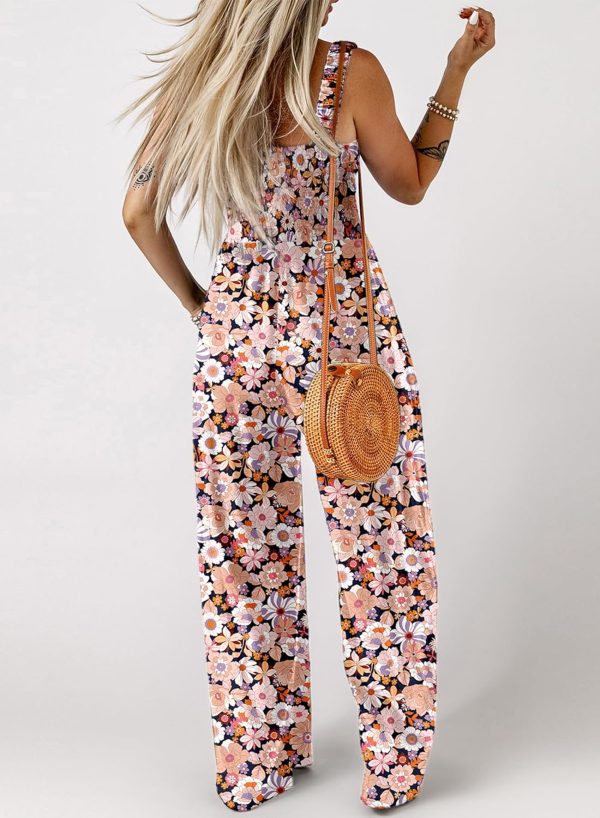 Dokotoo Women's Casual Loose Overalls Jumpsuits One Piece Sleeveless Printed Wide Leg Long Pant Rompers With Pockets - Image 3