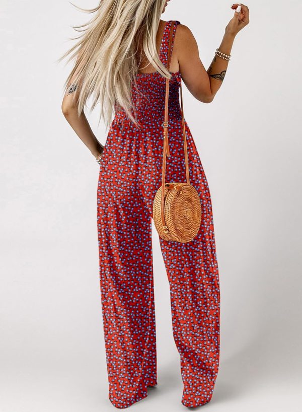 Dokotoo Women's Casual Loose Overalls Jumpsuits One Piece Sleeveless Printed Wide Leg Long Pant Rompers With Pockets - Image 30