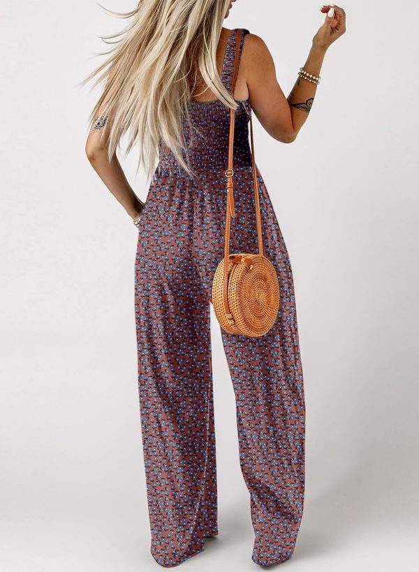 Dokotoo Women's Casual Loose Overalls Jumpsuits One Piece Sleeveless Printed Wide Leg Long Pant Rompers With Pockets - Image 33