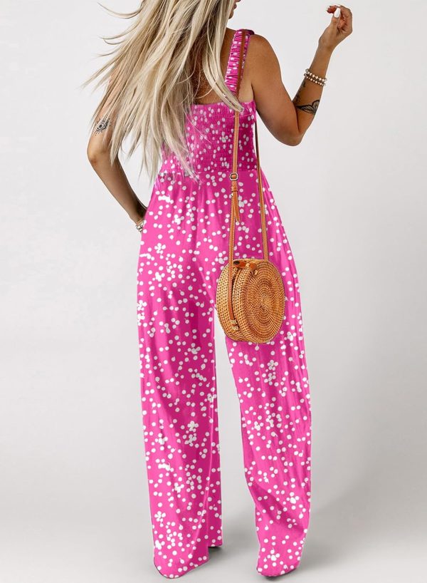 Dokotoo Women's Casual Loose Overalls Jumpsuits One Piece Sleeveless Printed Wide Leg Long Pant Rompers With Pockets - Image 54