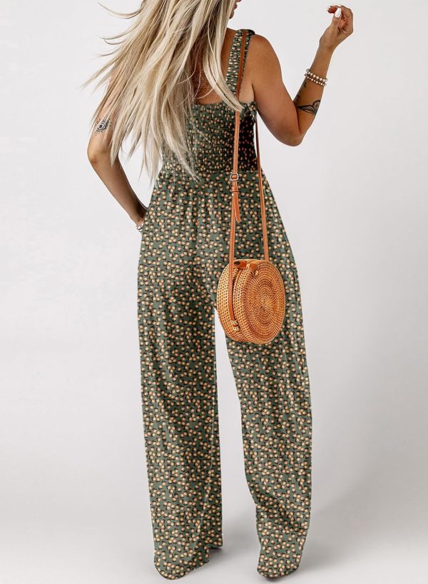 Dokotoo Women's Casual Loose Overalls Jumpsuits One Piece Sleeveless Printed Wide Leg Long Pant Rompers With Pockets - Image 66