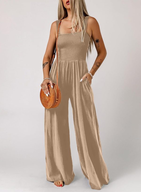 Dokotoo Women's Casual Loose Overalls Jumpsuits One Piece Sleeveless Wide Leg Long Pant Rompers With Pockets - Image 2