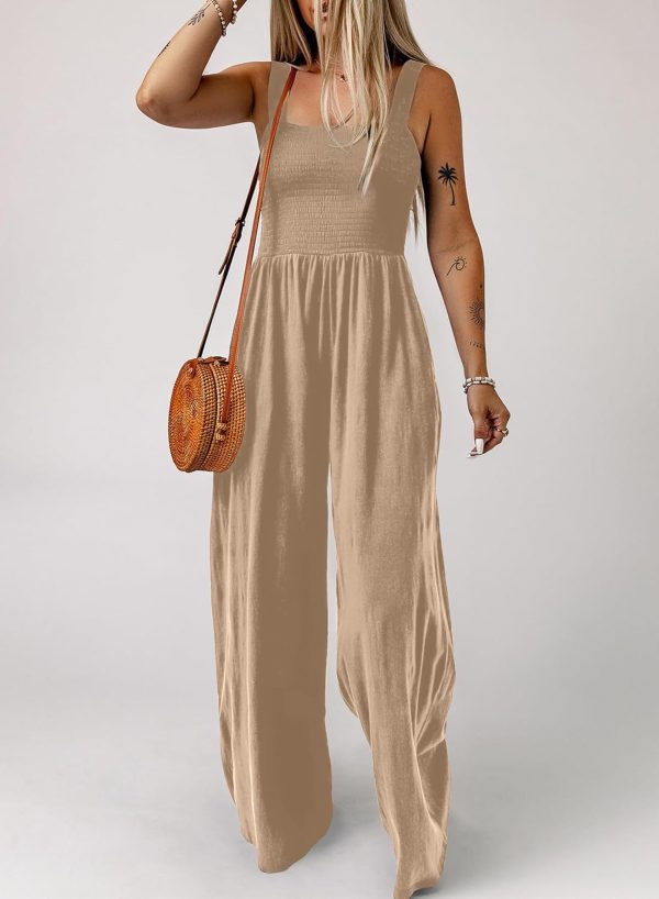 Dokotoo Women's Casual Loose Overalls Jumpsuits One Piece Sleeveless Wide Leg Long Pant Rompers With Pockets - Image 3