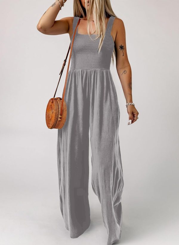 Dokotoo Women's Casual Loose Overalls Jumpsuits One Piece Sleeveless Wide Leg Long Pant Rompers With Pockets - Image 7
