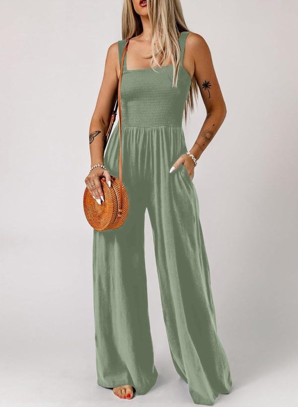 Dokotoo Women's Casual Loose Overalls Jumpsuits One Piece Sleeveless Wide Leg Long Pant Rompers With Pockets - Image 10