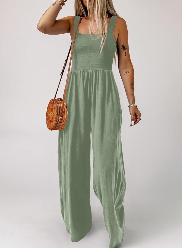 Dokotoo Women's Casual Loose Overalls Jumpsuits One Piece Sleeveless Wide Leg Long Pant Rompers With Pockets - Image 11