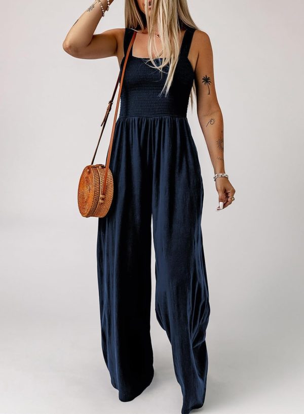 Dokotoo Women's Casual Loose Overalls Jumpsuits One Piece Sleeveless Wide Leg Long Pant Rompers With Pockets - Image 15