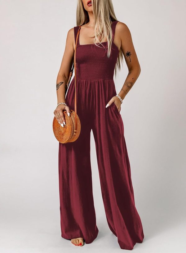 Dokotoo Women's Casual Loose Overalls Jumpsuits One Piece Sleeveless Wide Leg Long Pant Rompers With Pockets - Image 18