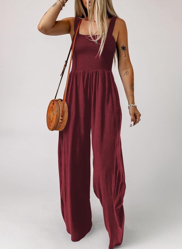 Dokotoo Women's Casual Loose Overalls Jumpsuits One Piece Sleeveless Wide Leg Long Pant Rompers With Pockets - Image 19