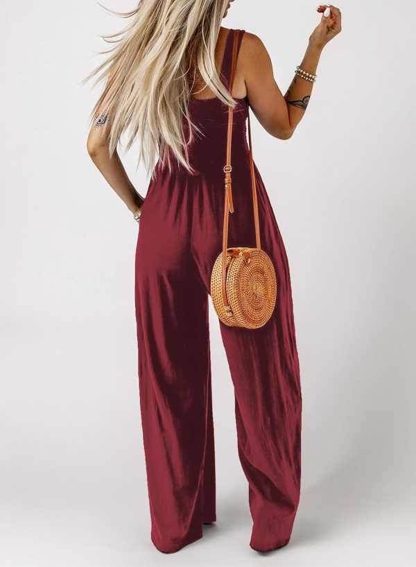 Dokotoo Women's Casual Loose Overalls Jumpsuits One Piece Sleeveless Wide Leg Long Pant Rompers With Pockets - Image 20