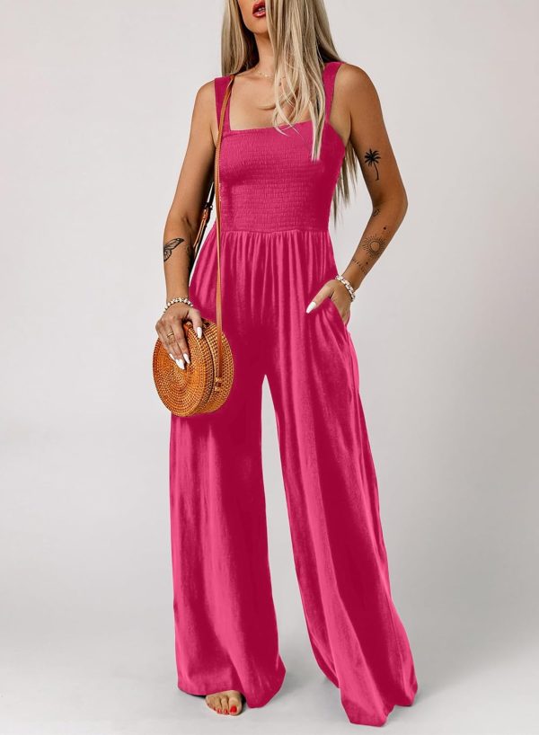 Dokotoo Women's Casual Loose Overalls Jumpsuits One Piece Sleeveless Wide Leg Long Pant Rompers With Pockets - Image 22