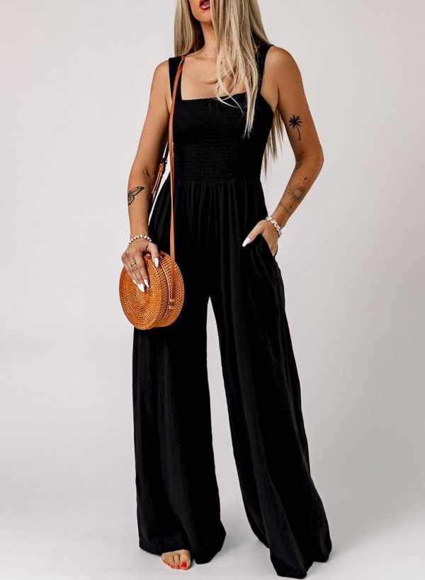 Dokotoo Women's Casual Loose Overalls Jumpsuits One Piece Sleeveless Wide Leg Long Pant Rompers With Pockets - Image 26
