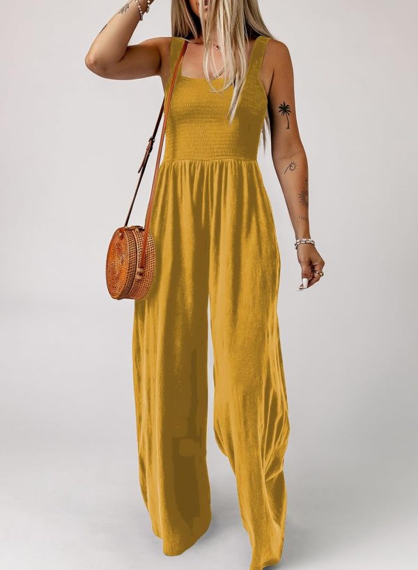 Dokotoo Women's Casual Loose Overalls Jumpsuits One Piece Sleeveless Wide Leg Long Pant Rompers With Pockets - Image 31