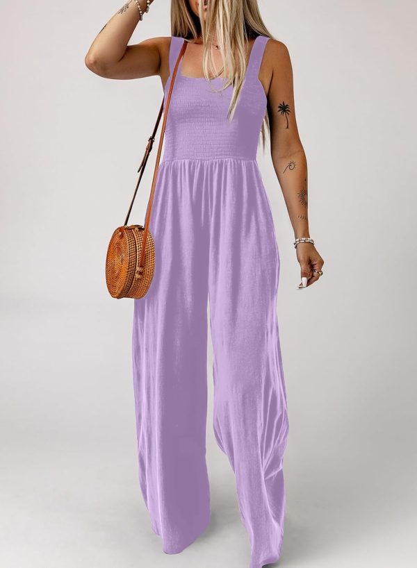 Dokotoo Women's Casual Loose Overalls Jumpsuits One Piece Sleeveless Wide Leg Long Pant Rompers With Pockets - Image 48
