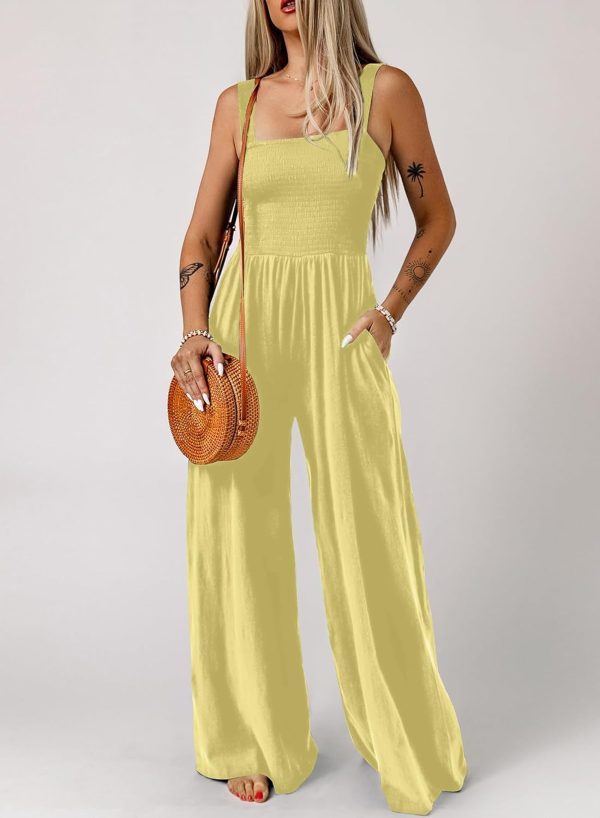 Dokotoo Women's Casual Loose Overalls Jumpsuits One Piece Sleeveless Wide Leg Long Pant Rompers With Pockets - Image 51