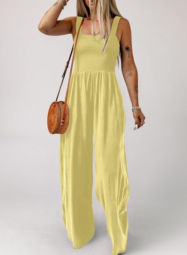 Dokotoo Women's Casual Loose Overalls Jumpsuits One Piece Sleeveless Wide Leg Long Pant Rompers With Pockets - Image 52