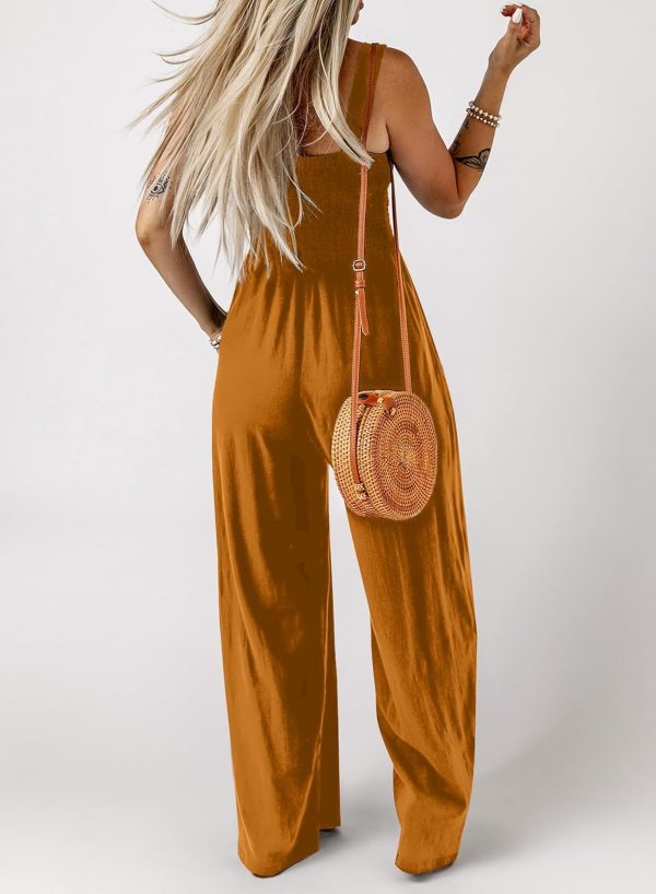 Dokotoo Women's Casual Loose Overalls Jumpsuits One Piece Sleeveless Wide Leg Long Pant Rompers With Pockets - Image 59