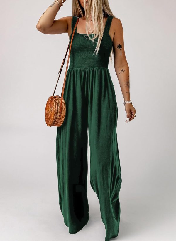 Dokotoo Women's Casual Loose Overalls Jumpsuits One Piece Sleeveless Wide Leg Long Pant Rompers With Pockets - Image 66