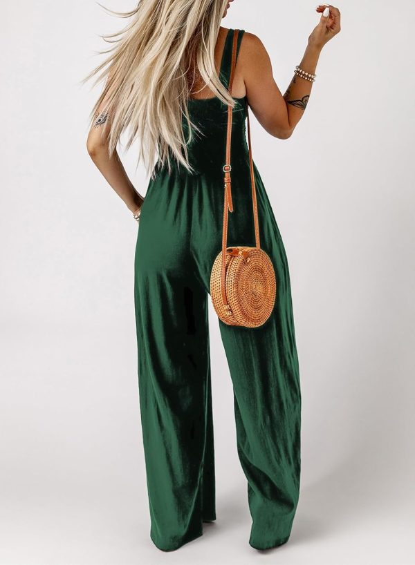 Dokotoo Women's Casual Loose Overalls Jumpsuits One Piece Sleeveless Wide Leg Long Pant Rompers With Pockets - Image 67